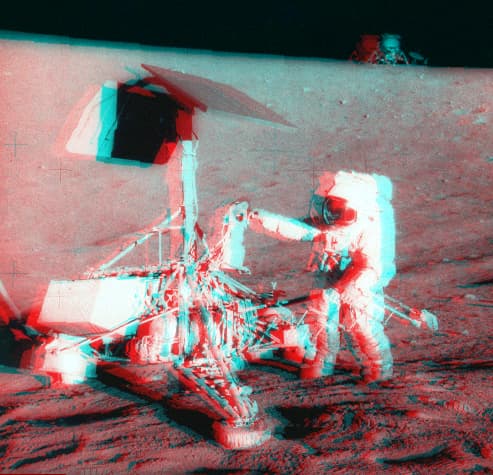 APOD: Apollo / Surveyor Stereo View - March 10, 2001
