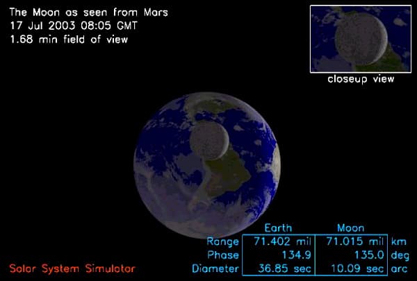 APOD: Mars' Simulated View - July 16, 2003