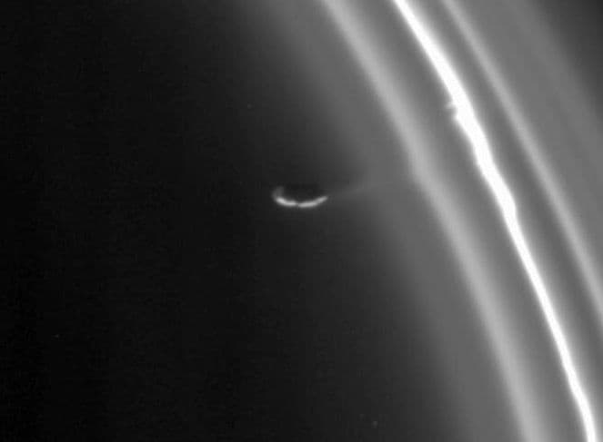 APOD: Prometheus and the Rings of Saturn - December 17, 2004