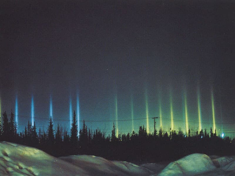 APOD: Colorful Light Pillars - March 5, 2006
