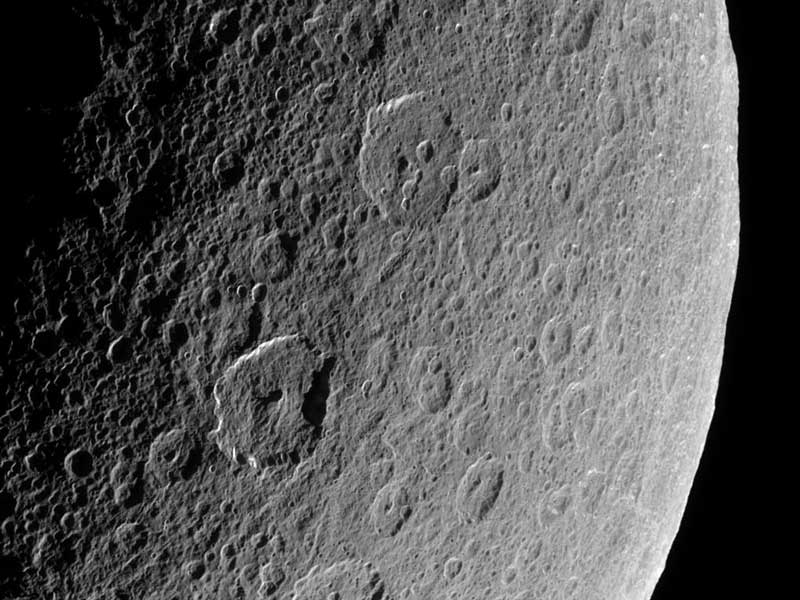 APOD: Ancient Craters on Saturn's Rhea - May 30, 2006