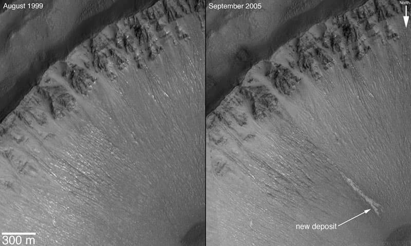 APOD: Light Deposits Indicate Water Flowing on Mars - December 12, 2006