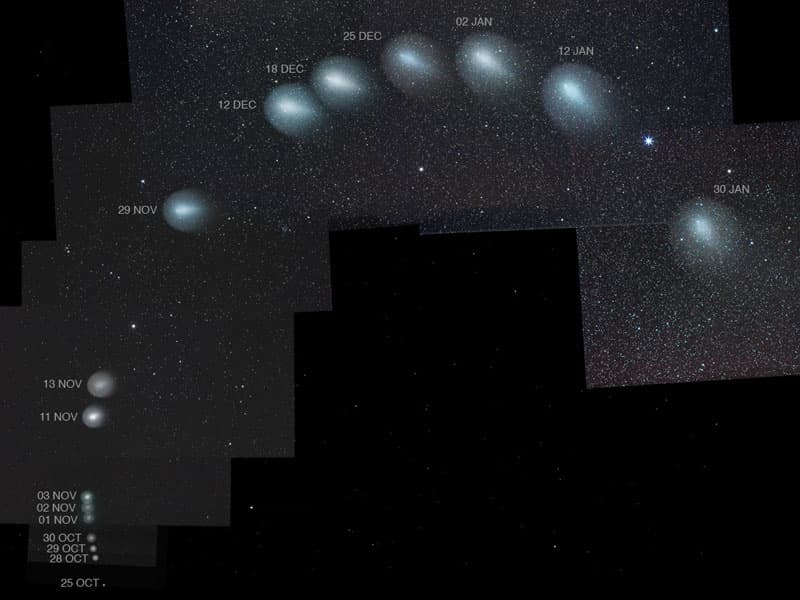 APOD: Three Month Composite of Comet Holmes - February 5, 2008