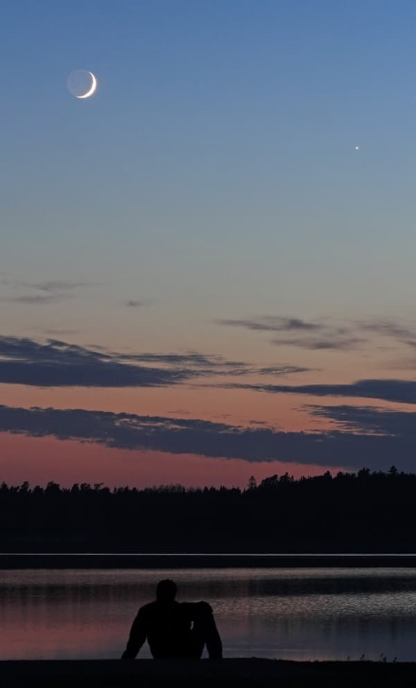 APOD: Calm, Crescent Moon, and Venus - May 21, 2010