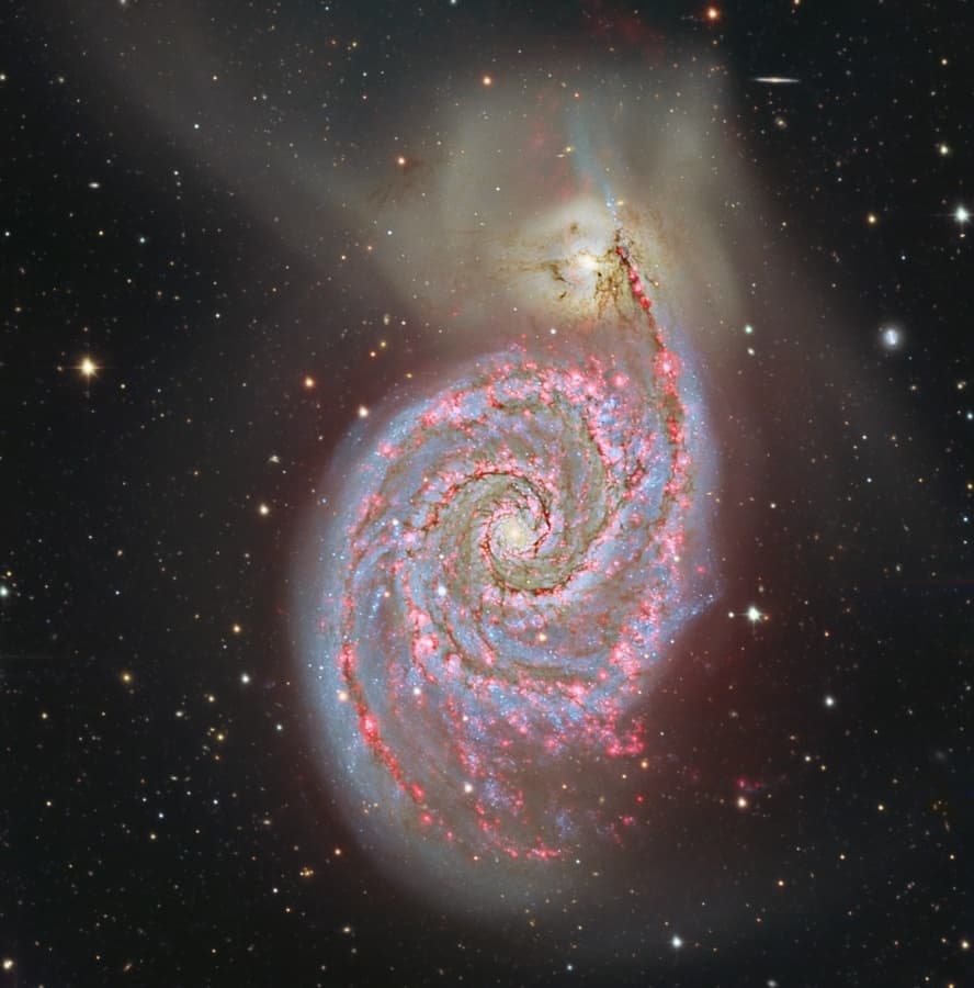APOD: Hydrogen in M51 - June 11, 2010