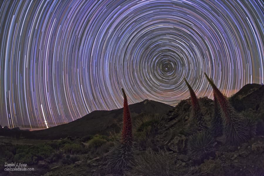 APOD: Star Trails and Tajinastes - June 18, 2010