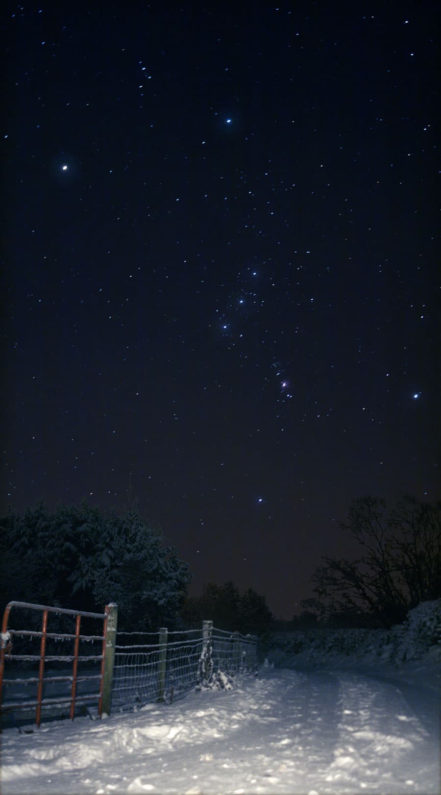 APOD: Sideways Orion Over Snowy Ireland - December 26, 2010