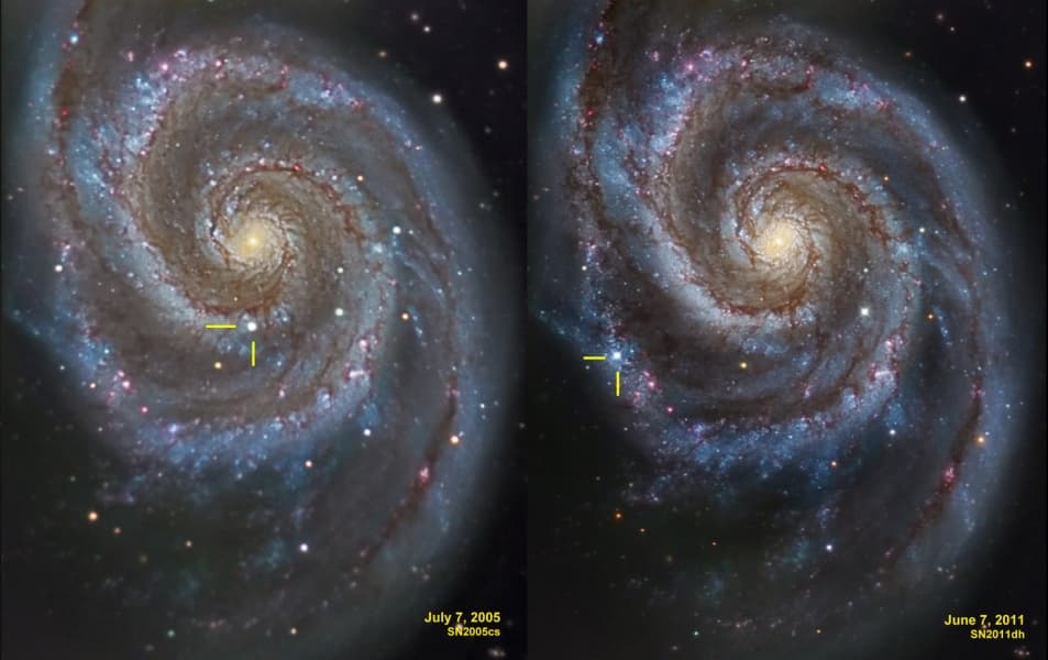 APOD: Supernovae in the Whirlpool - June 11, 2011