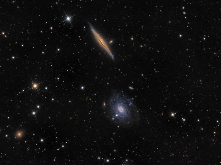 APOD: NGC 5965 and NGC 5963 in Draco - February 16, 2012