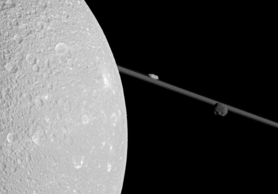 NASA APOD May 21, 2012: A Close Pass of Saturn's Moon Dione