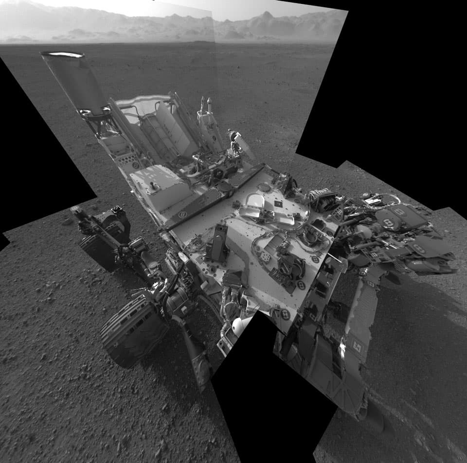 NASA APOD August 18, 2012: Curiosity on Mars: Still Life with Rover