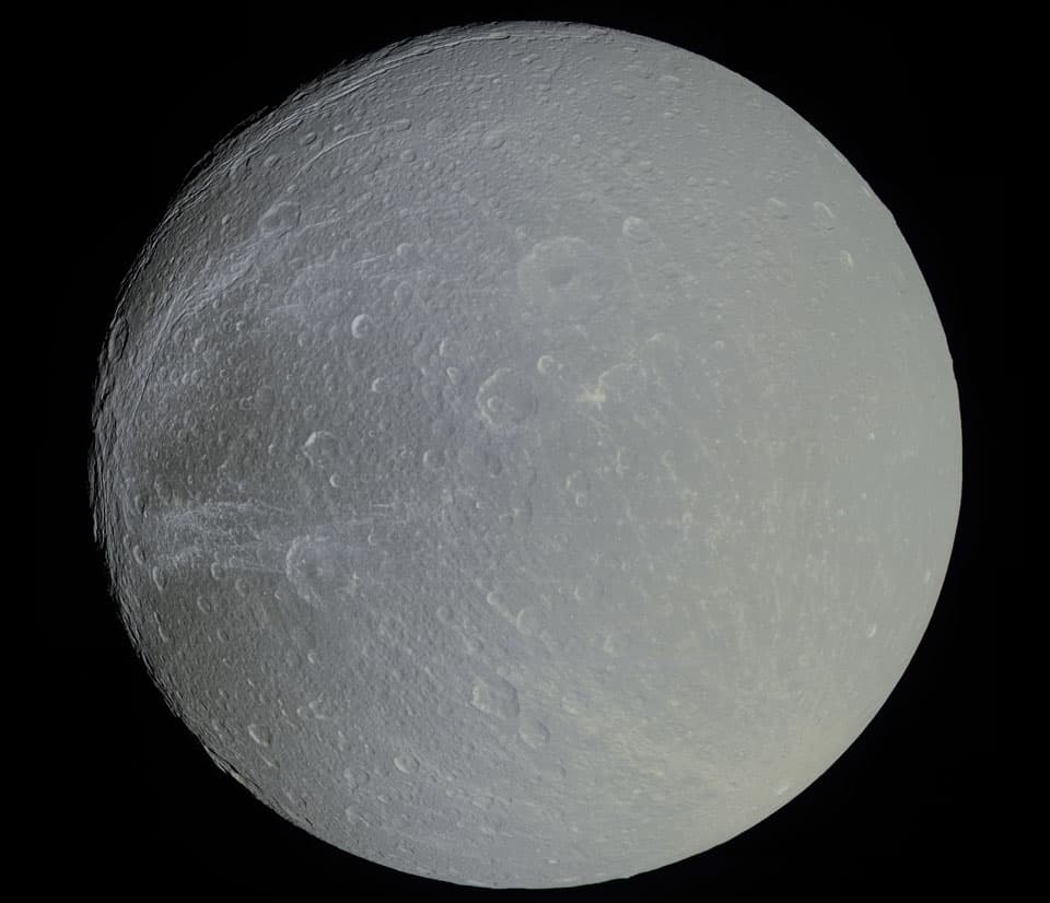 APOD: Saturn's Moon Dione in Slight Color - November 5, 2012