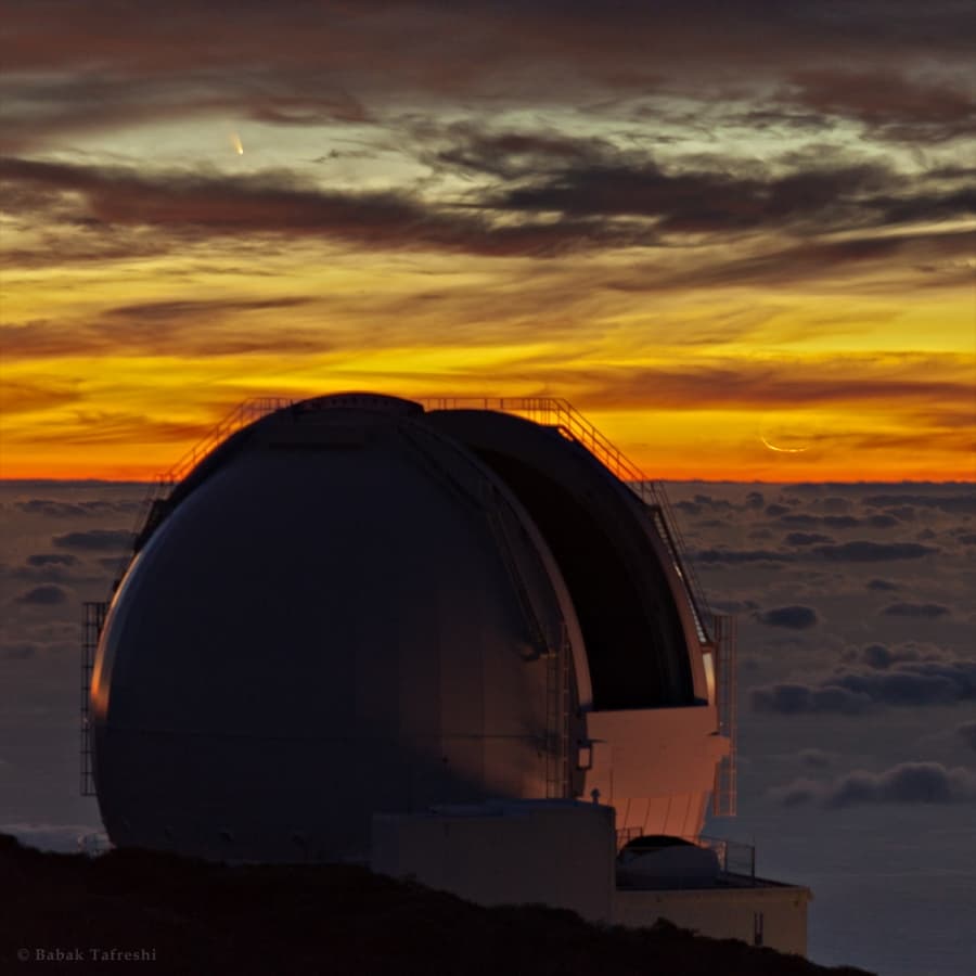 APOD: Clouds, Comet and Crescent Moon - March 14, 2013