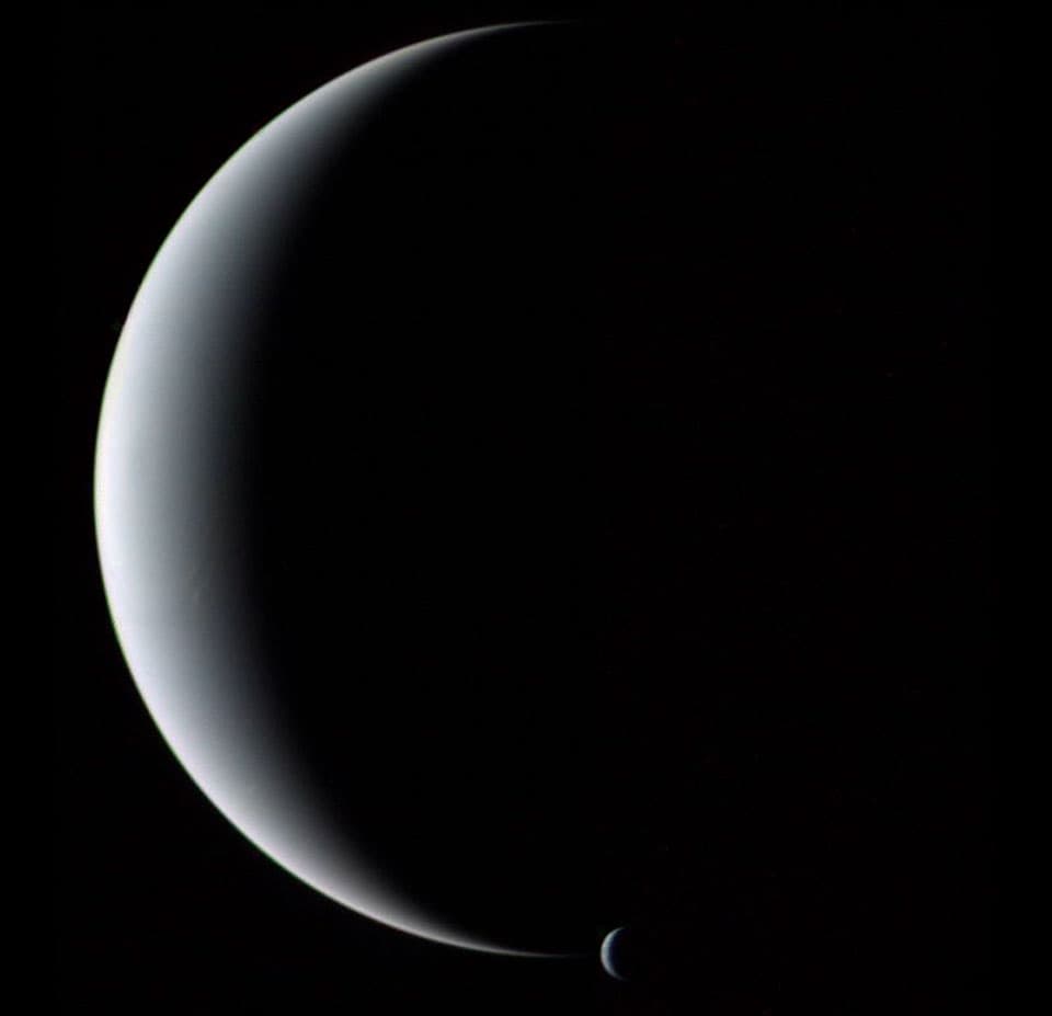 APOD: Crescent Neptune and Triton - April 14, 2013
