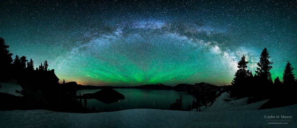 APOD: Milky Way Over Crater Lake with Airglow - June 19, 2013