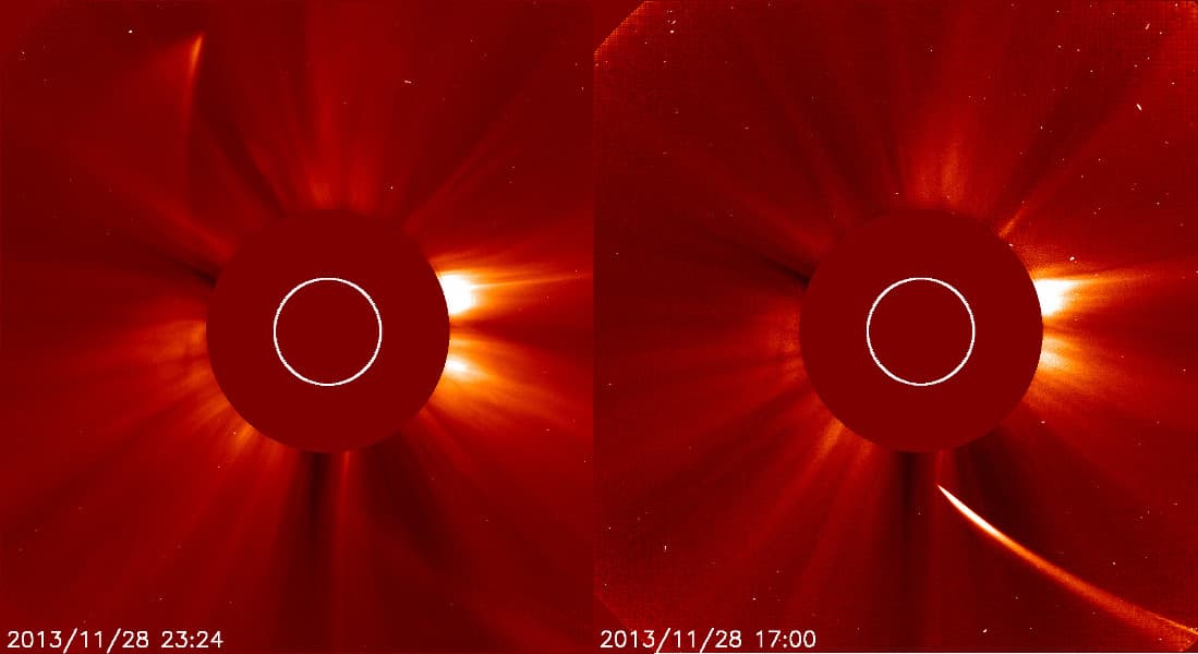 APOD: Comet ISON Before and After - November 29, 2013