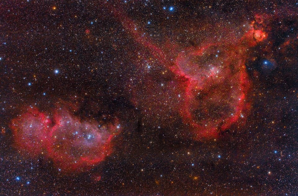 APOD: The Heart and Soul Nebulas - February 11, 2014