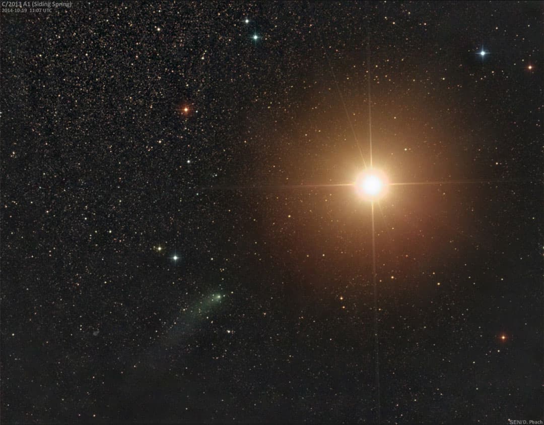 NASA APOD October 20, 2014: Comet Siding Spring Passes Mars
