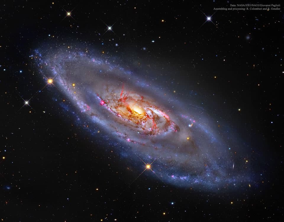 APOD: M106: A Spiral Galaxy with a Strange Center - February 16, 2015