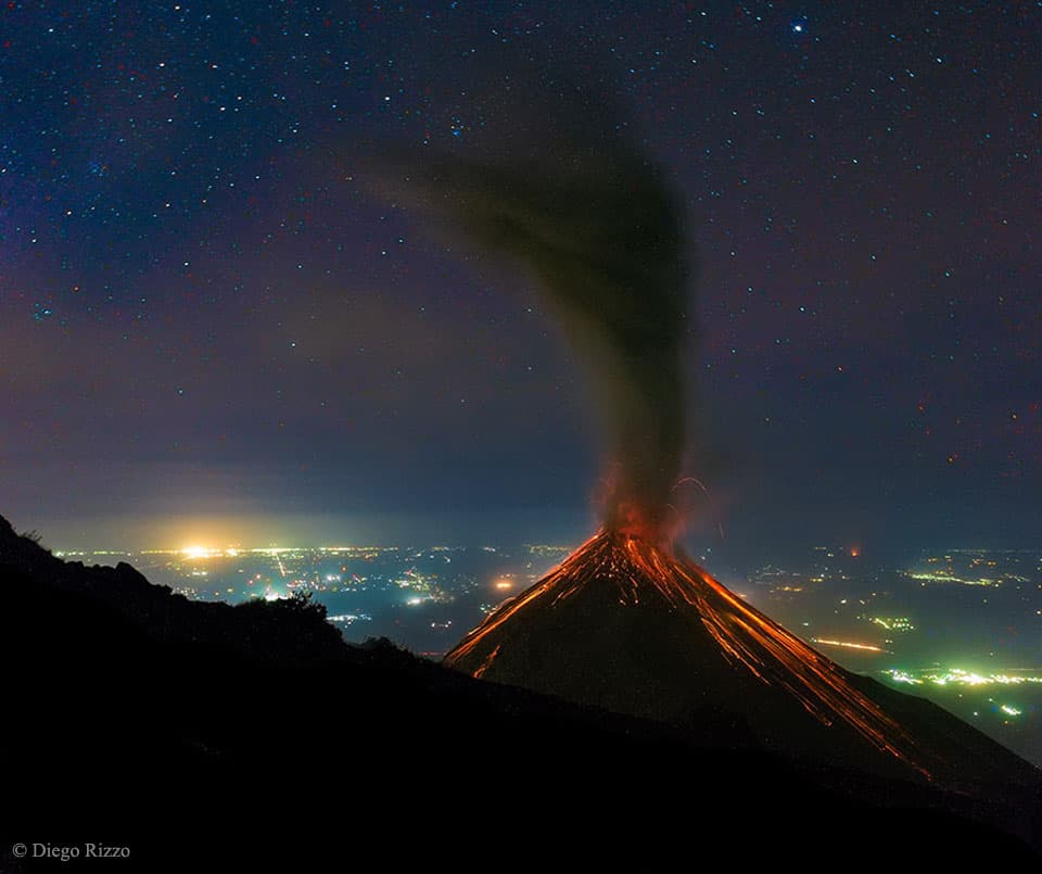 APOD: Volcano of Fire Erupts Under the Stars - March 11, 2015