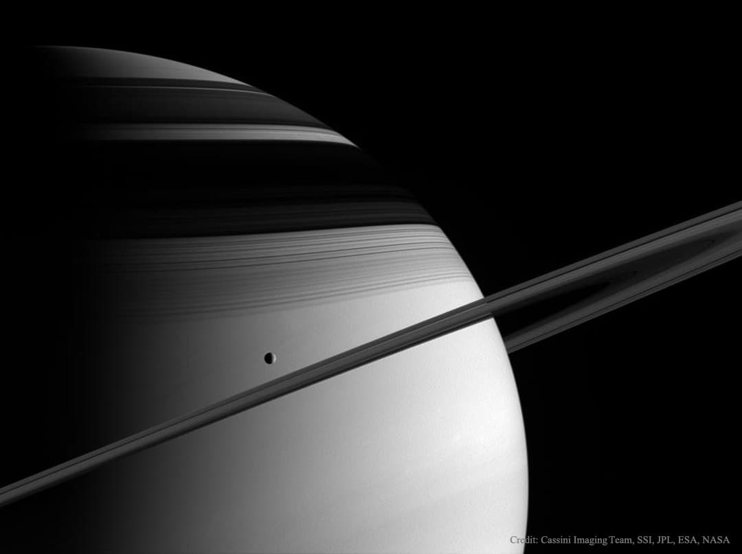 APOD: Saturn, Tethys, Rings, and Shadows - April 5, 2015