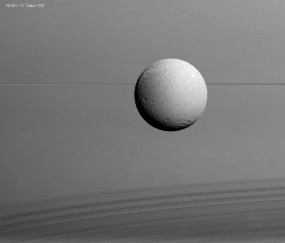APOD: Dione, Rings, Shadows, Saturn - August 24, 2015