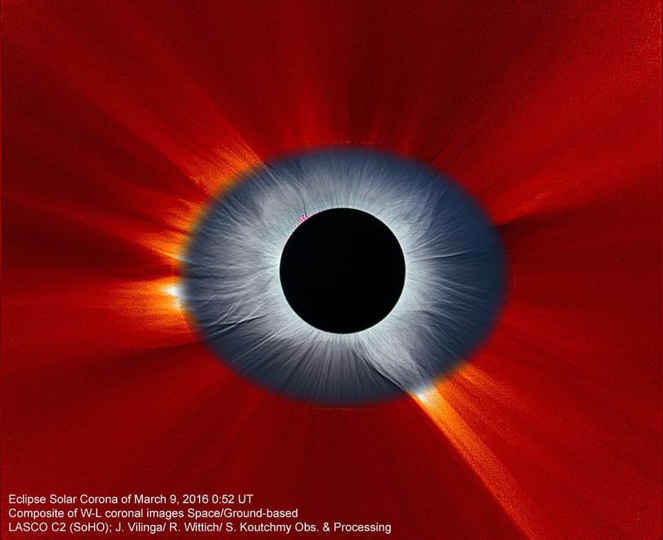 APOD: Combined Solar Eclipse Corona from Earth and Space - April 12, 2016