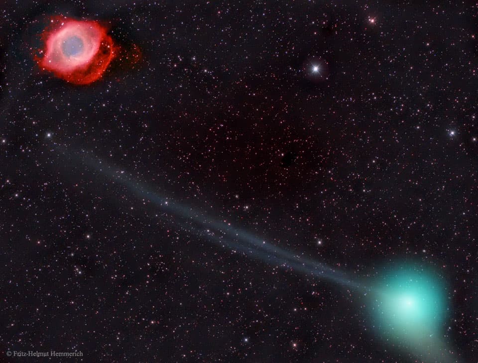 APOD: Comet PanSTARRS and the Helix Nebula - June 5, 2016