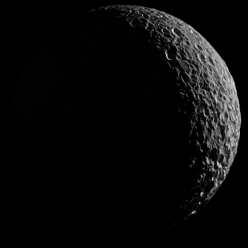 APOD: Mimas in Saturnlight - March 16, 2017