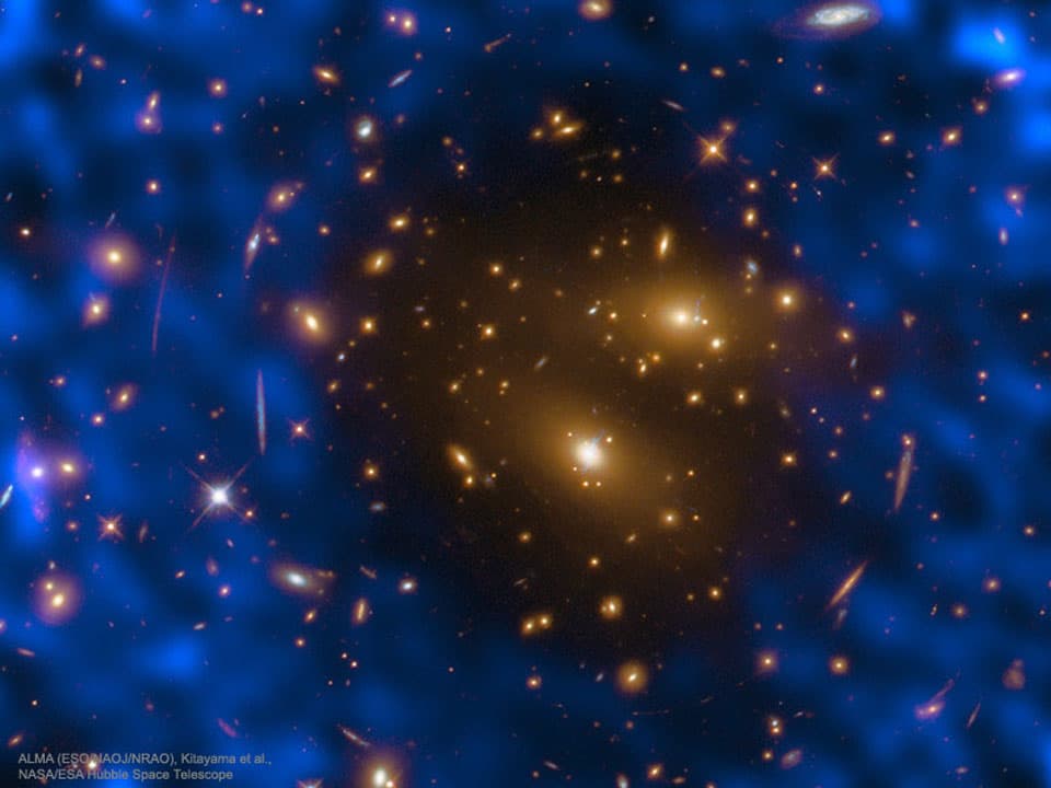 NASA APOD April 10, 2017: Galaxy Cluster Gas Creates Hole in Microwave Background