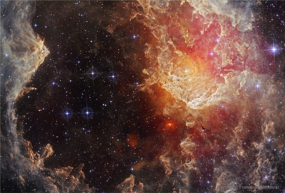 APOD: NGC 7822: Stars and Dust Pillars in Infrared - November 19, 2017