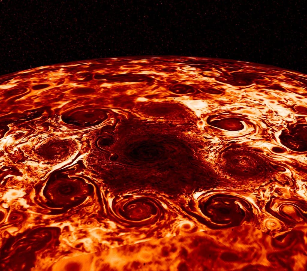 APOD: Cyclones at Jupiter's North Pole - March 8, 2018