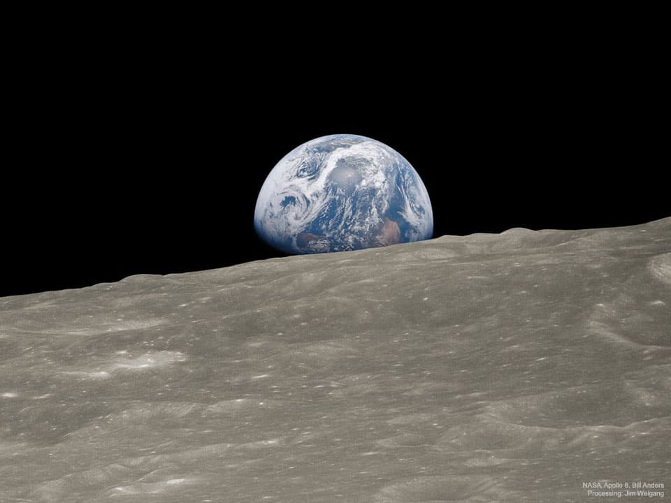 APOD: Earthrise 1: Historic Image Remastered - December 24, 2018