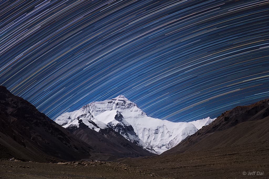 APOD: Mount Everest Star Trails - December 1, 2018