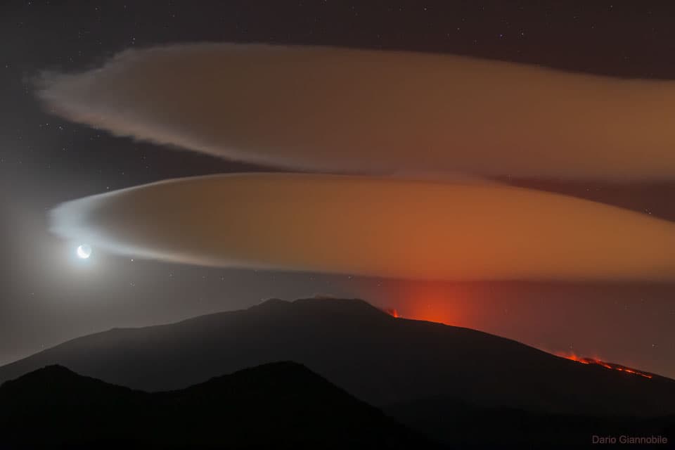 APOD: Lenticular Clouds over Mount Etna - August 19, 2019