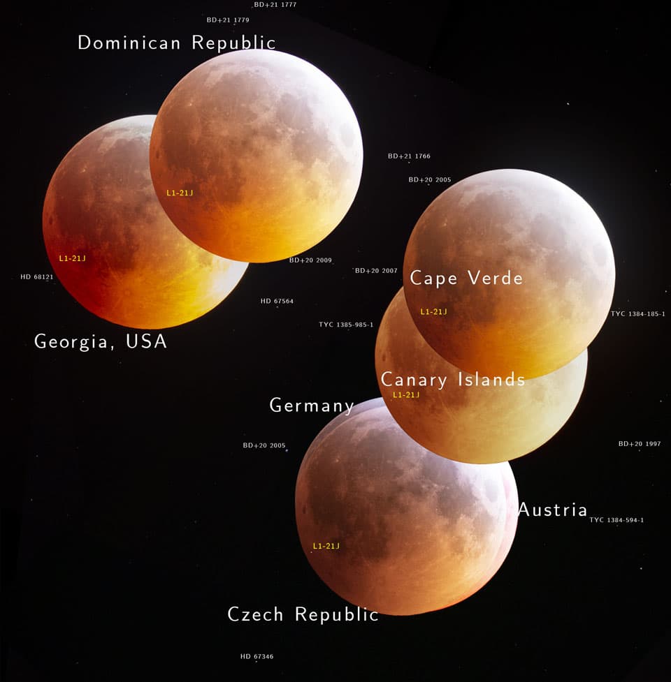 APOD: Lunar Eclipse Perspectives - February 5, 2020