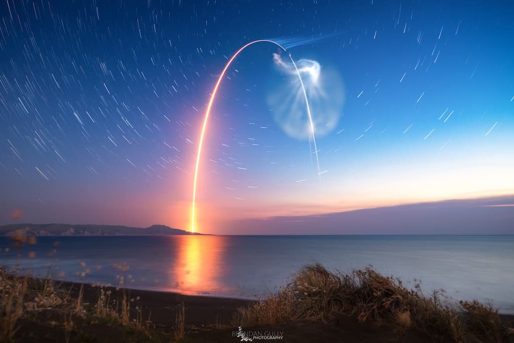 APOD: South Celestial Rocket Launch - February 28, 2020