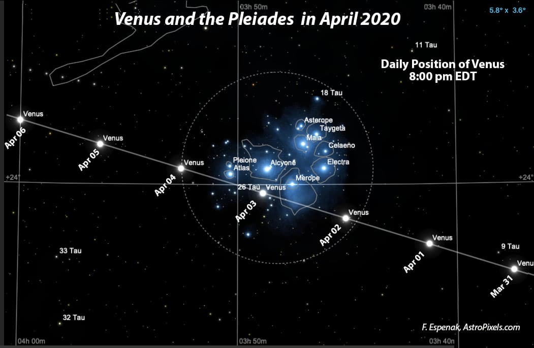 APOD: Venus and the Pleiades in April - April 2, 2020