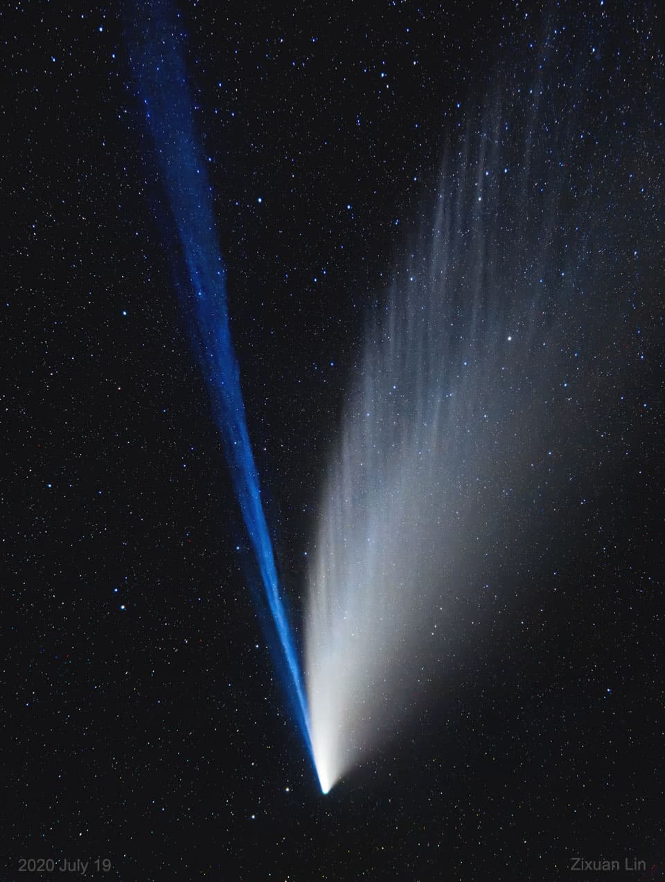 APOD: The Structured Tails of Comet NEOWISE - July 22, 2020