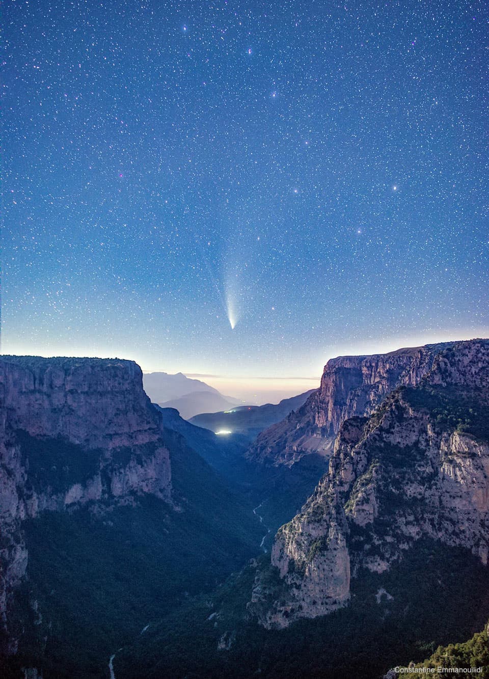 APOD: Comet NEOWISE over Vikos Gorge - August 3, 2020