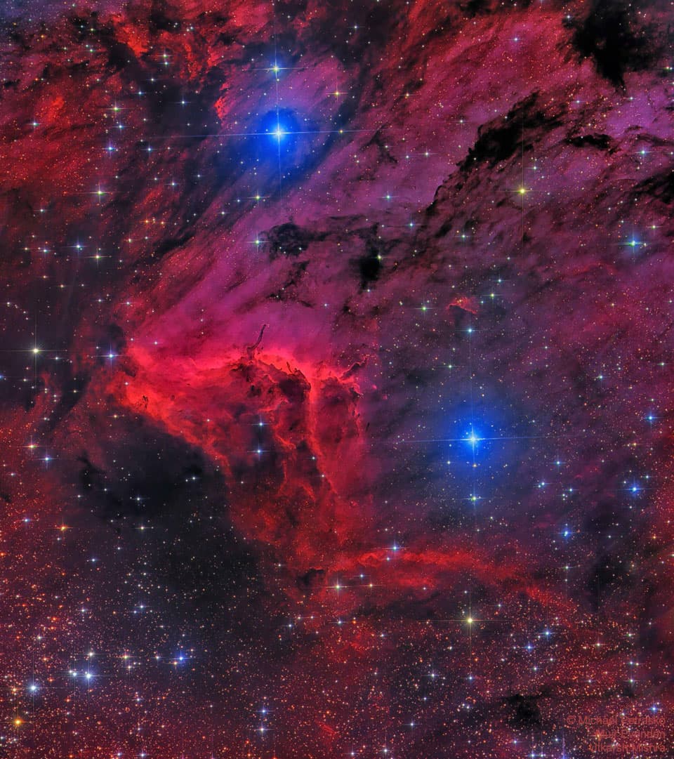 APOD: The Pelican Nebula in Red and Blue - March 1, 2021