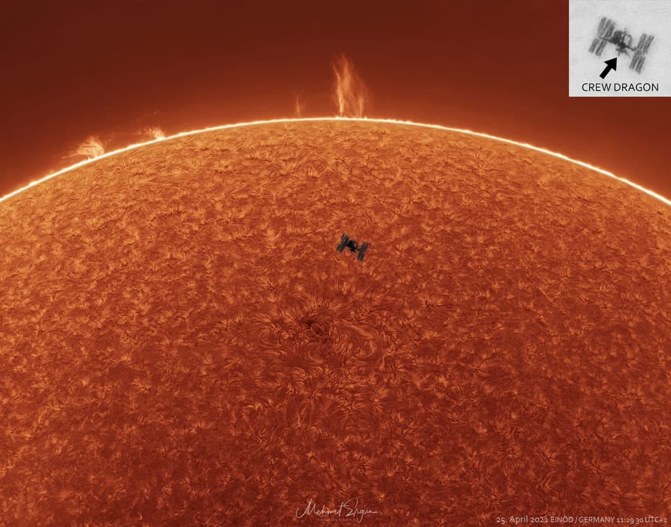 APOD: Space Station, Solar Prominences, Sun - May 4, 2021