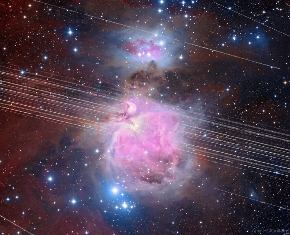 APOD: Satellites over Orion - June 1, 2021