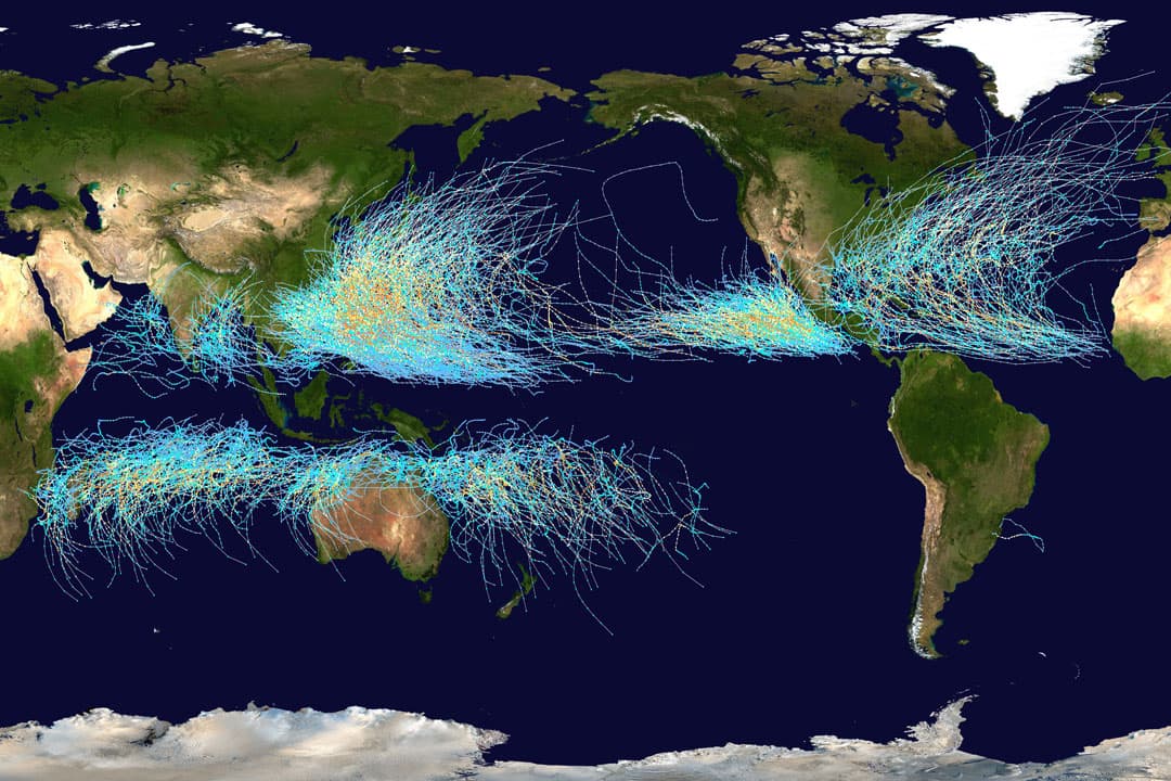 APOD: Cyclone Paths on Planet Earth - September 15, 2021