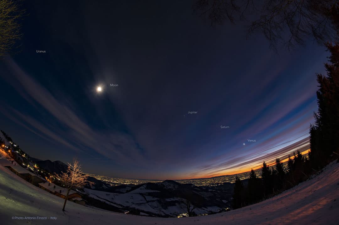 APOD: Planetary Alignment over Italy - December 19, 2021