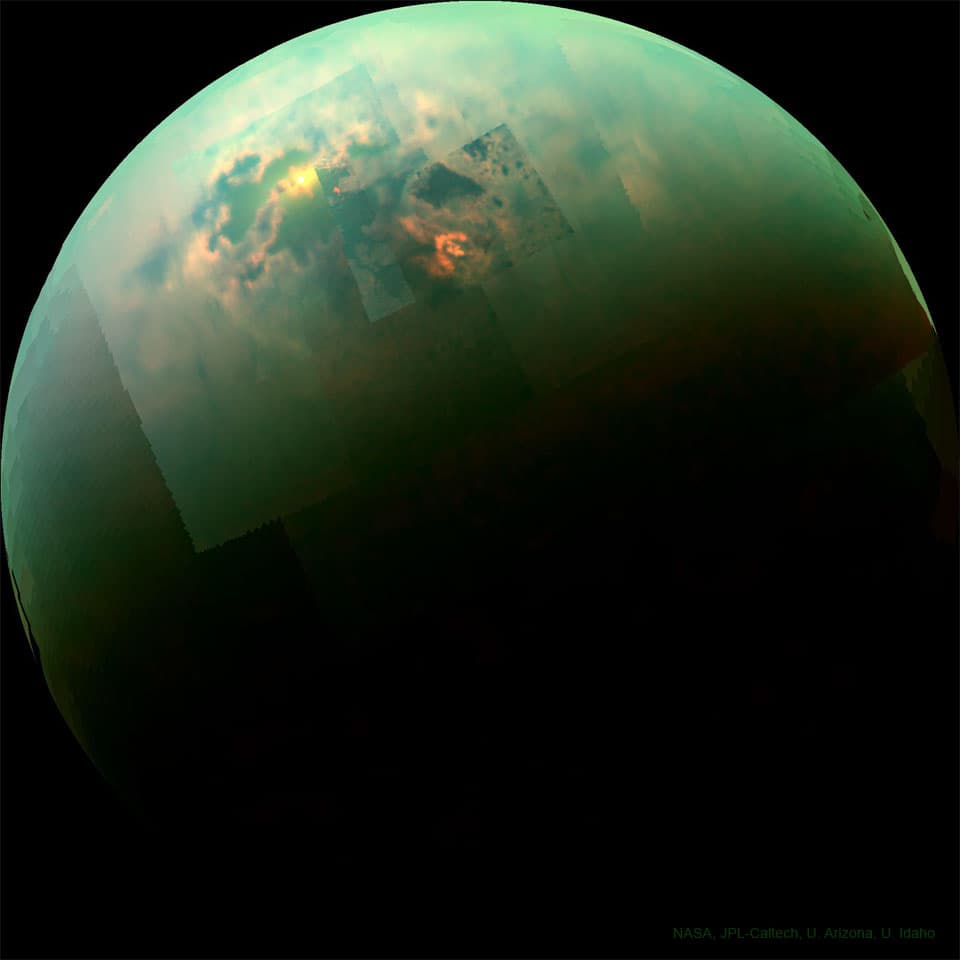APOD: Titan Seas Reflect Sunlight - March 27, 2022