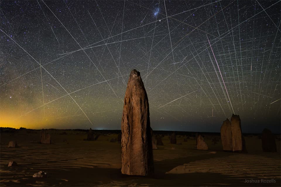 APOD: Satellites Behind Pinnacles - June 14, 2022