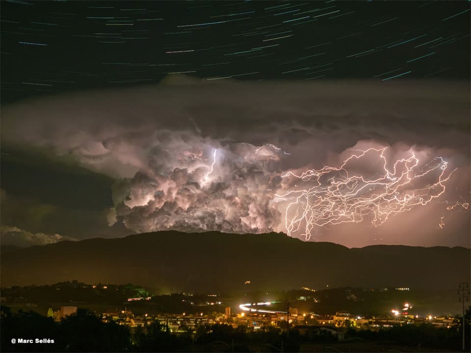 APOD: Star Trails and Lightning over the Pyrenees - September 19, 2022