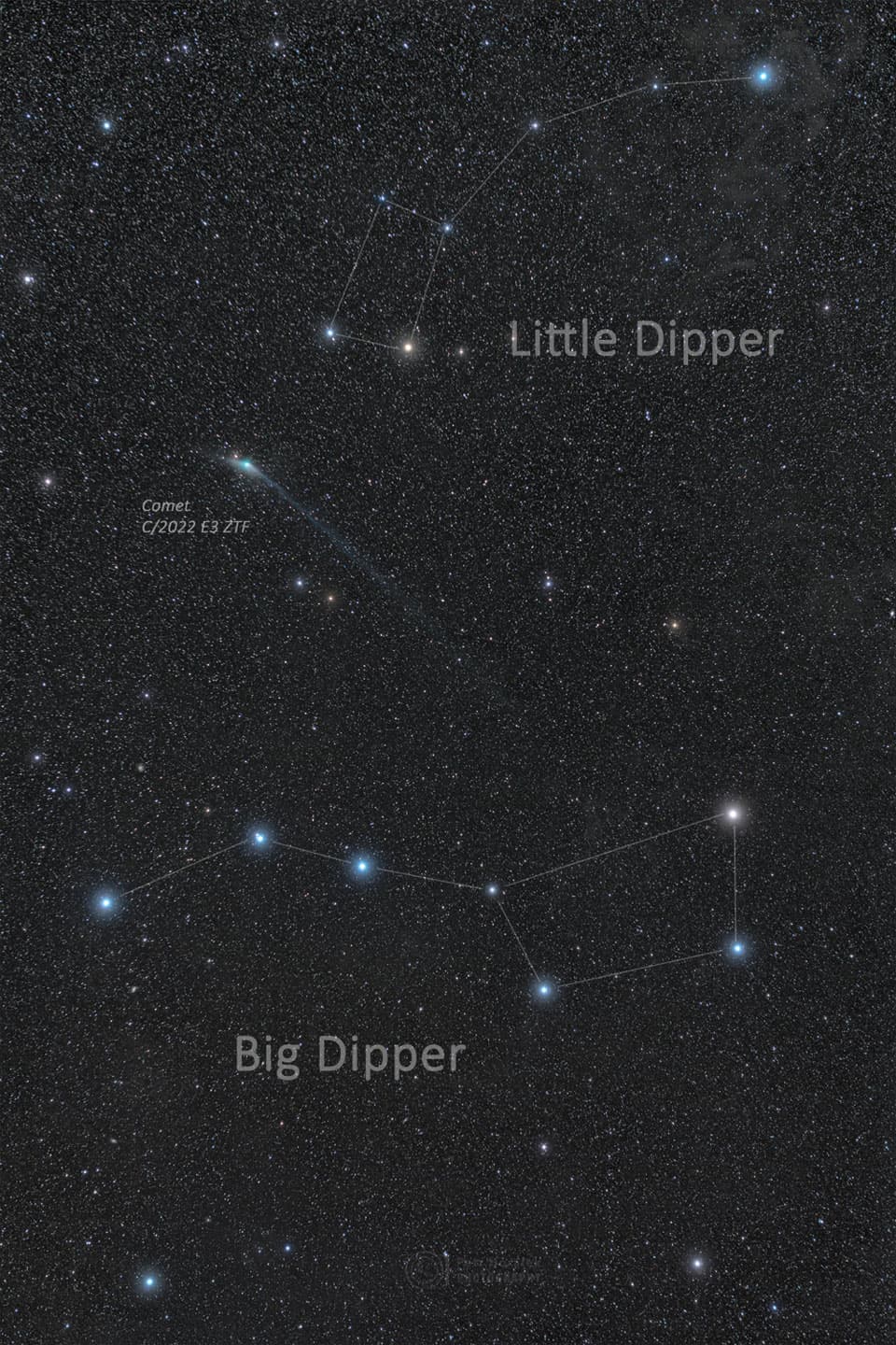 APOD: A Comet and Two Dippers - February 7, 2023