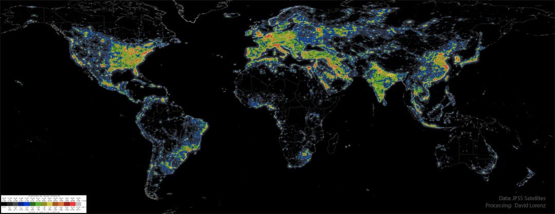 APOD: Artificial Night Sky Brightness - March 8, 2023